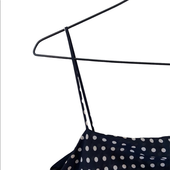 CDC BLACK AND WHITE POLKA DOT ASYMMETRIC MIDI DRESS, SLEEVELESS, SIZE 8 - Picture 3 of 12